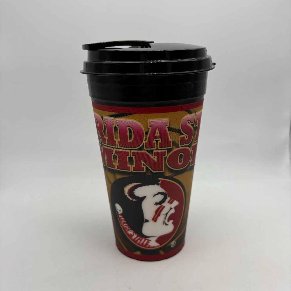 Florida State University FSU Seminoles Flip Top Plastic Coffee Cup with Lid